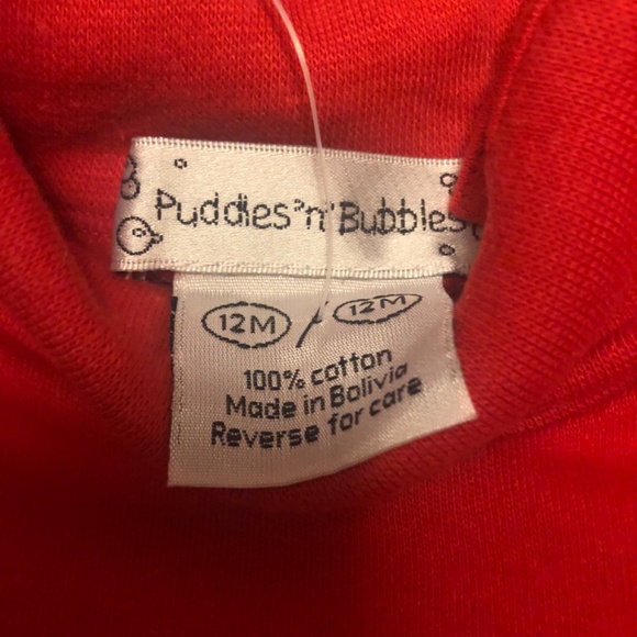 New with tag Puddles and  Bubbles Red turtleneck onesie for baby - Picture 4 of 5